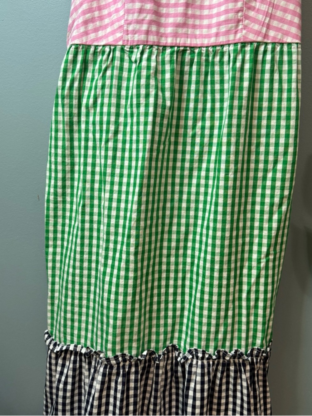 Crown & Ivy Multi-Color Gingham Tiered Maxi Dress EUC Women’s Small - Picture 5 of 12